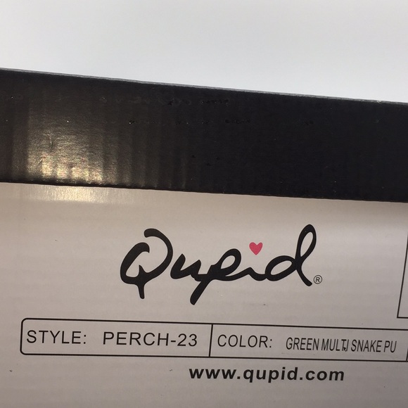 Qupid Women’s Platform Green Faux Snakeskin 5.5 in High Heels Size 9 - Picture 13 of 16